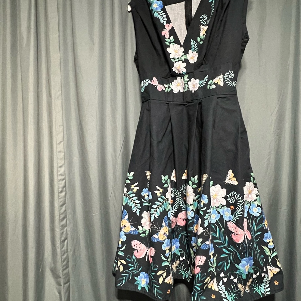 House of Haute Floral Black Dress